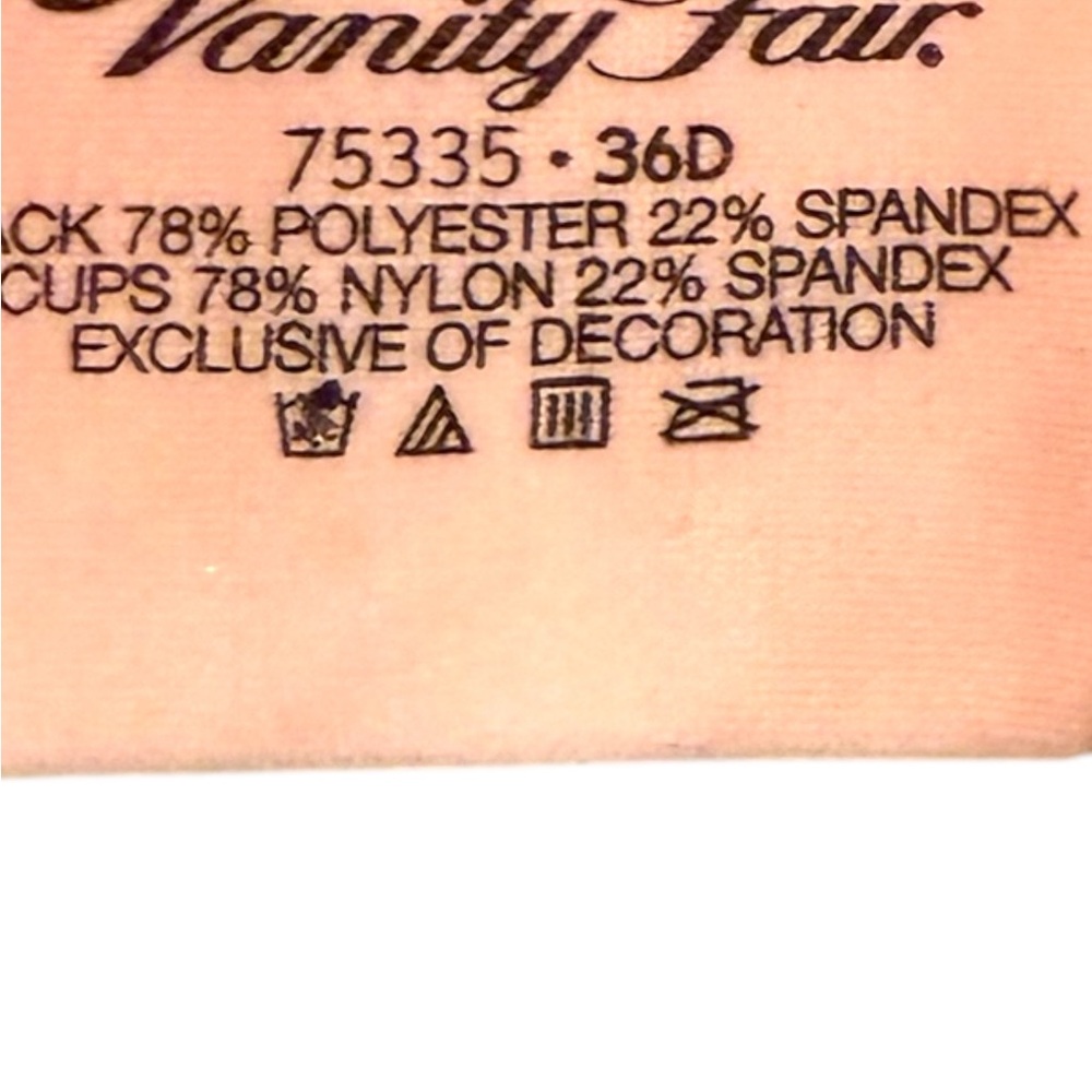 NWT - Vanity Fair Bra Pink - 36D - Picture 5 of 5